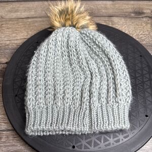 Beechfield Faux Fur Pom Pom Beanie B416 - Warm Winter Knitted Cuffed Hat/Cap